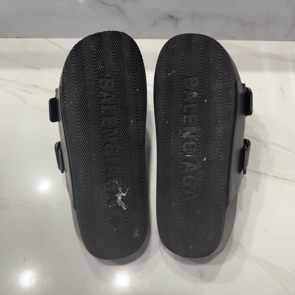 Balenciaga Mallorca Platform Black Leather Sandal Slides - Picture 6 of 7